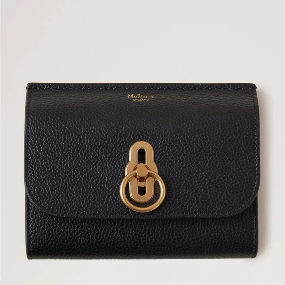 Mulberry Amberley Medium Wallet in Black Small Classic Grain